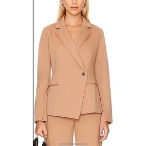 SPANX Blazer Size XL The Perfect Asymmetrical Tailored Blazer in Toffee / Tan